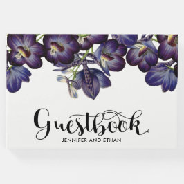 Livro De Visitas Casamento de Foto Floral Chic Purple