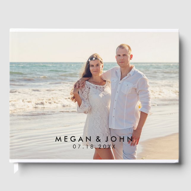 Livro De Visitas Casamento de Foto Moderno (Frente)