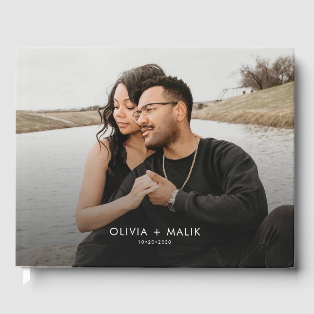 Livro De Visitas Casamento de Fotografia Casual do Simples Casal Mo (Frente)