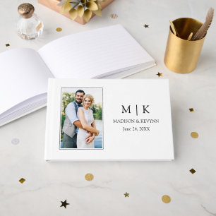 Livro De Visitas Casamento de Fotografia do Monograma Minimalista M