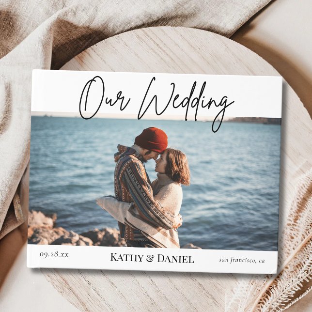 Livro De Visitas Casamento de Fotografia Manuscrita por Chic Modern (Criador carregado)