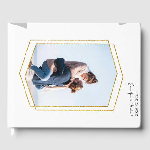 Livro De Visitas Casamento de Fotografias de Frame Geométrico Doura