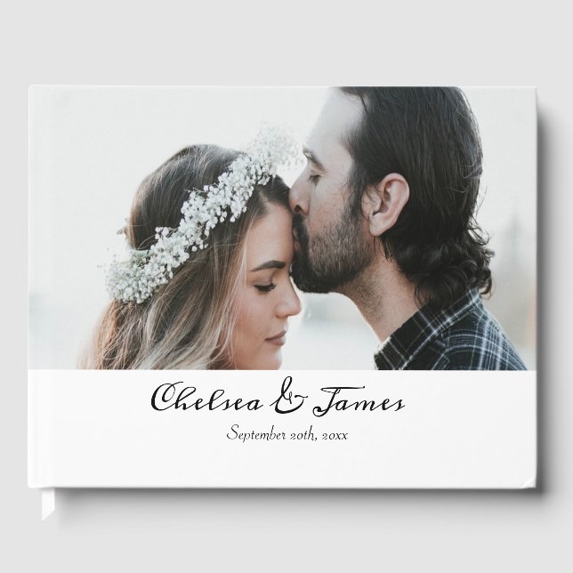 Livro De Visitas Casamento de Fotografias de Script de Caligrafia P (Frente)