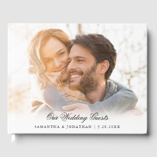 Livro De Visitas Casamento de Fotografias de Script Elegante