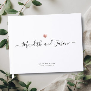 Livro De Visitas Casamento de Fotografias Dourado do Elegante Moder