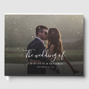 Livro De Visitas Casamento de Fotografias Manuscrito em Script Mode