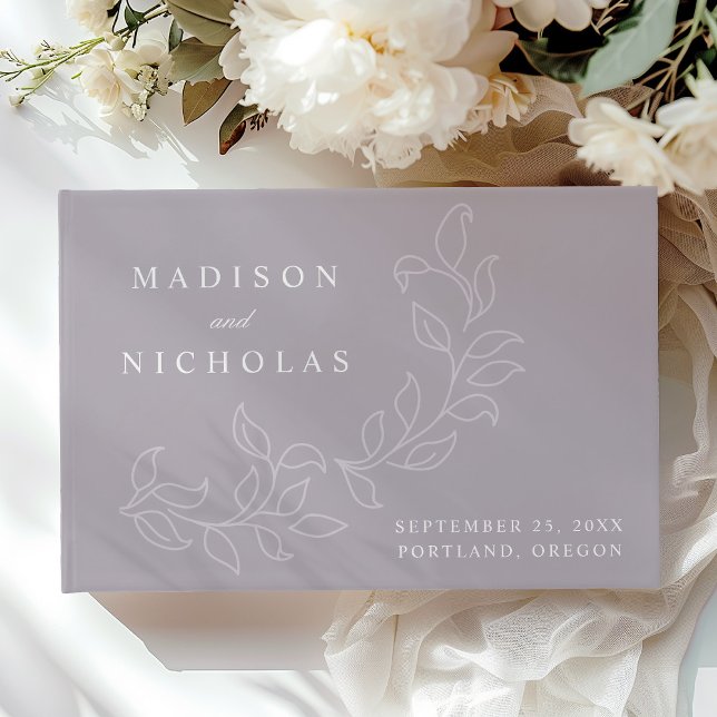 Livro De Visitas Casamento de Fotos de Púrpura Dusty em Cascading (Criador carregado)