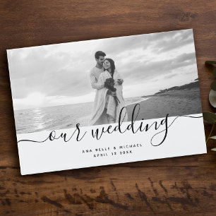 Livro De Visitas Casamento de Fotos Manuscrito Moderno Elegante