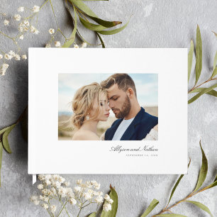 Livro De Visitas Casamento de Fotos Simples de Script Elegante Bran