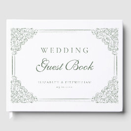 Livro De Visitas Casamento de Frame Bordado do Ornamentado de Vinta