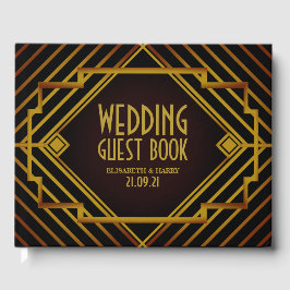 Livro De Visitas Casamento de Gatsby Dourado de 2020