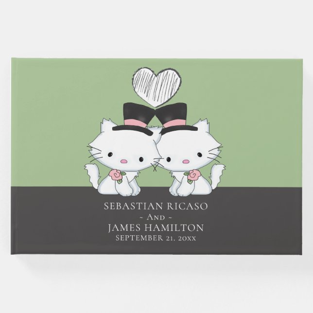 Livro De Visitas Casamento de Gay para Dois Parentes Personalizados (Frente)