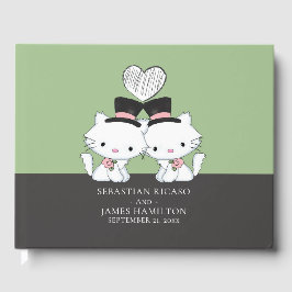 Livro De Visitas Casamento de Gay para Dois Parentes Personalizados