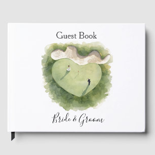 Livro De Visitas Casamento de Golf Vamos Par tee com Noiva e Noivo