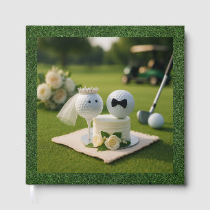 Livro De Visitas Casamento de golfe com bolas no noivo de grama ver