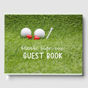 Livro De Visitas Casamento de golfe com duas bolas de golfe apaixon