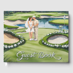 Livro De Visitas Casamento de golfe temático para golfista