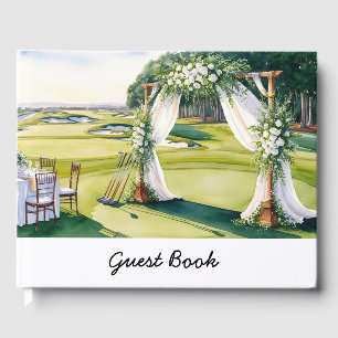 Livro De Visitas Casamento de Golfe temido para Golfer ao colocar v