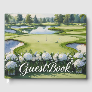 Livro De Visitas Casamento de Golfe temido para Golfer ao colocar v