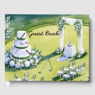 Livro De Visitas Casamento de Golfe temido para Golfer ao colocar v