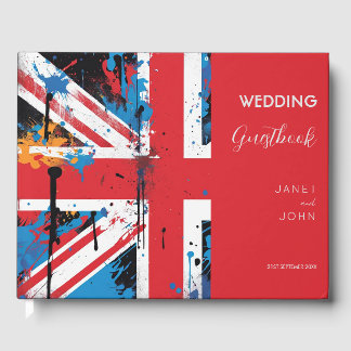 Livro De Visitas Casamento de Grafite de Bandeira Britânica