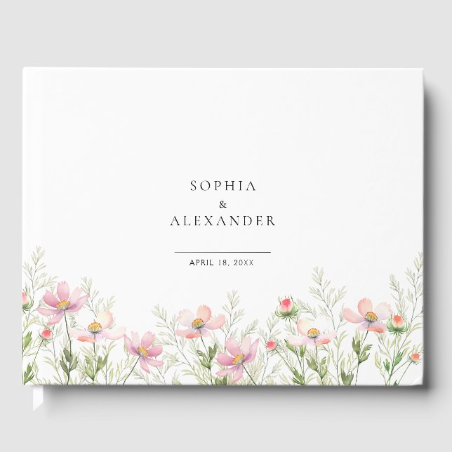 Livro De Visitas Casamento de Guest Book Wildflower (Frente)