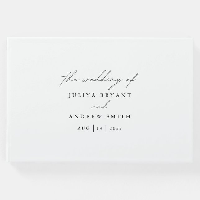 Livro De Visitas Casamento de guião preto e branco (Frente)