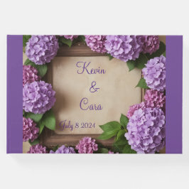 Livro De Visitas Casamento de Hydrangea Roxo