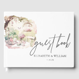 Livro De Visitas Casamento de Jardim Externo Personalizado