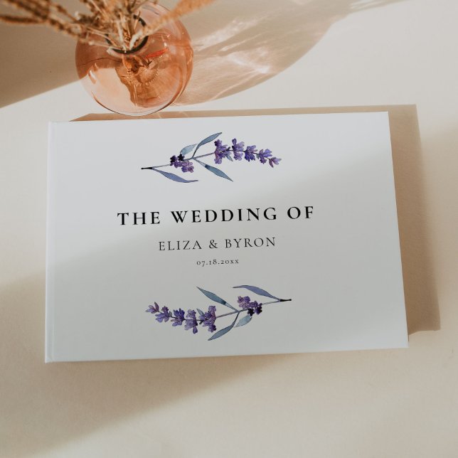 Livro De Visitas Casamento de lavanda floral elegante (Criador carregado)