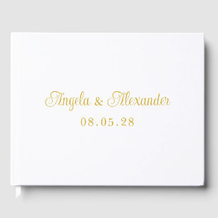 Livro De Visitas Casamento de Letra Miúda Dourada e Bonita
