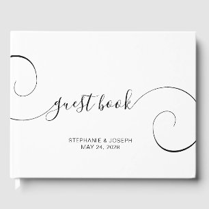 Livro De Visitas Casamento de Letra Miúda Preta