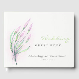 Livro De Visitas Casamento de lírios roxos macios