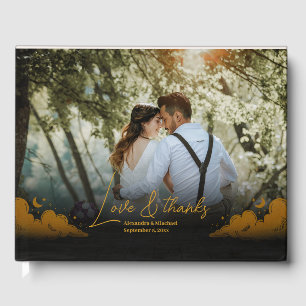 Livro De Visitas Casamento de Lua das Nuvens Douradas Místicas