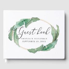 Livro De Visitas Casamento de madeiras tropicais Elegante
