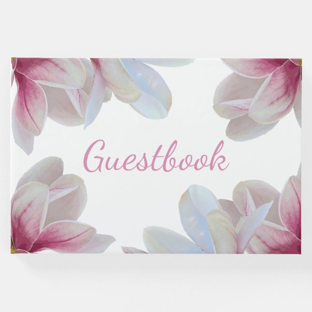 Livro De Visitas Casamento de Magnolia Blossomas do Sul Rosa (Frente)
