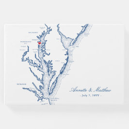 Livro De Visitas Casamento de Mapa da Baía de Annapolis Chesapeake