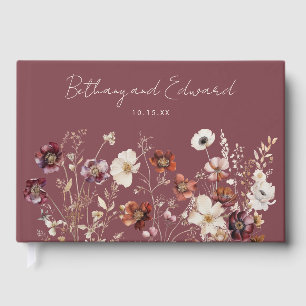 Livro De Visitas Casamento de Mauve de Fall Wildflower