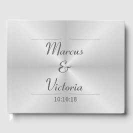 Livro De Visitas Casamento de metal com escovas modernas