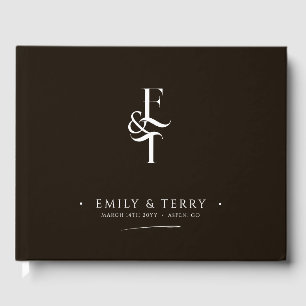 Livro De Visitas Casamento de Monograma Personalizado por Estilo Mi