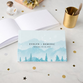 Livro De Visitas Casamento de Montanha Snowy Forest Winter