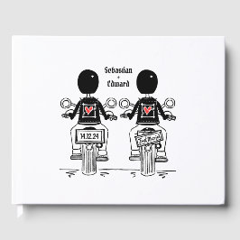 Livro De Visitas Casamento de motocicleta personalizado de dois gru