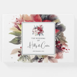 Livro De Visitas Casamento de Natal Festivo Florals