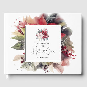 Livro De Visitas Casamento de Natal Festivo Florals