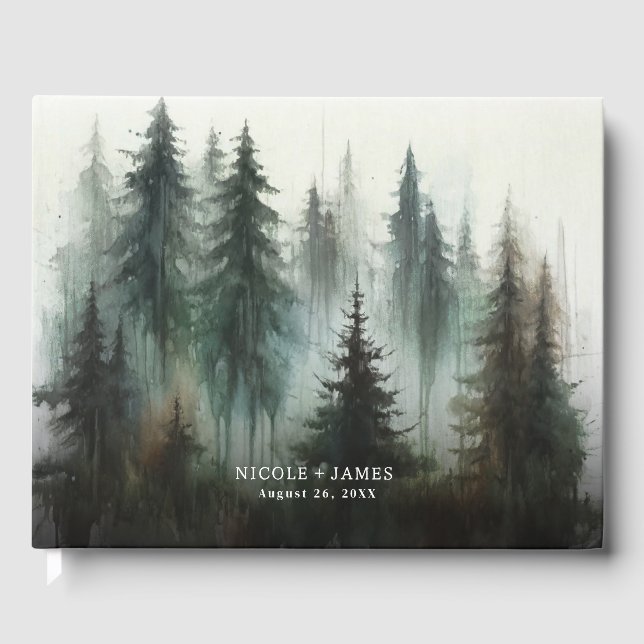 Livro De Visitas Casamento de Natureza Selvagem Rústica dos Ursos (Frente)