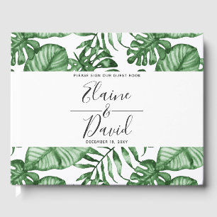 Livro De Visitas Casamento de Natureza Tropical Botânica