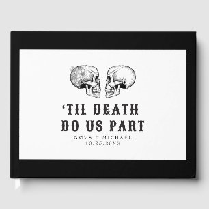 Livro De Visitas Casamento de NOVA Gothic Floral Skull Til Death