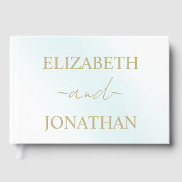 Livro De Visitas Casamento de Onda Blue Watercolor