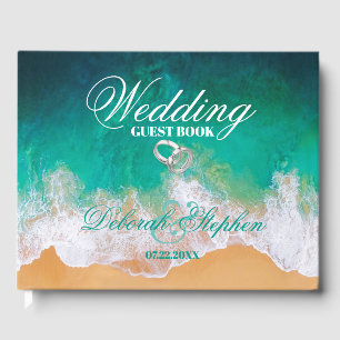 Livro De Visitas Casamento de Ondas de Sandy Beach Ocean