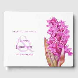 Livro De Visitas Casamento de orquídeas selvagens rosa personalizad